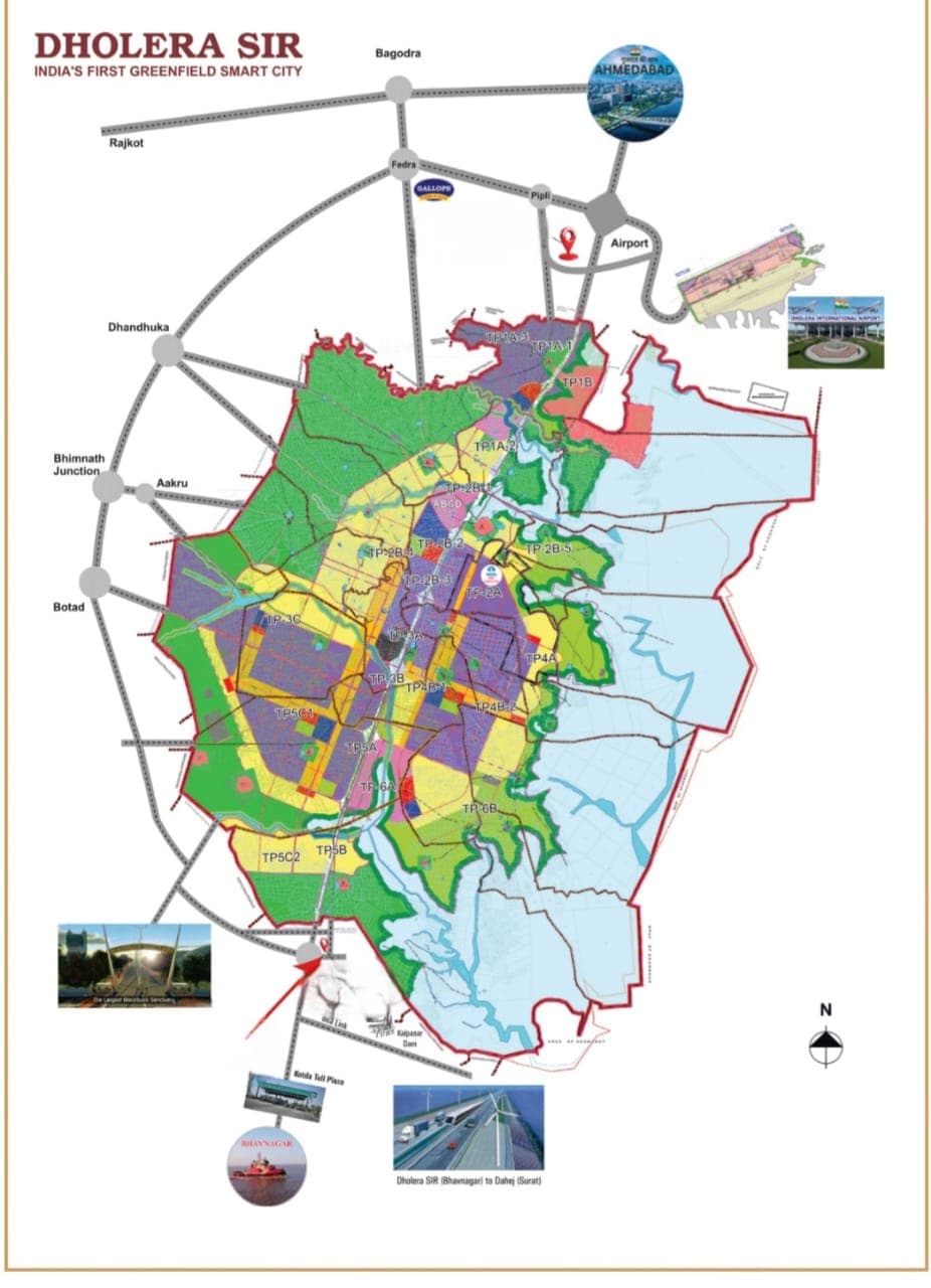 Dholera SIR master plan showing India's first greenfield smart city