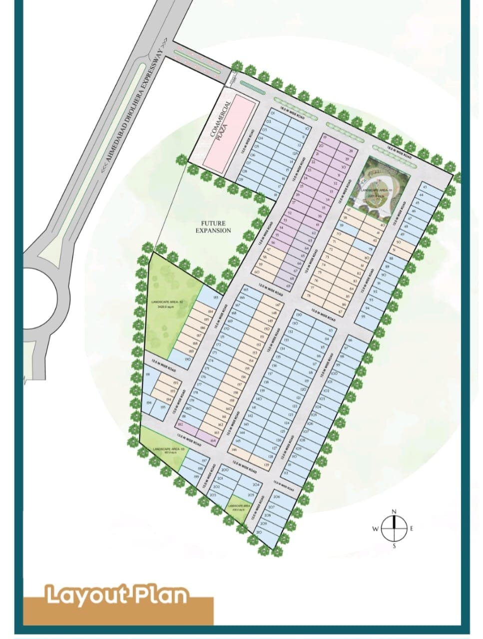 Layout plan of residential plots in Dholera Smart City township