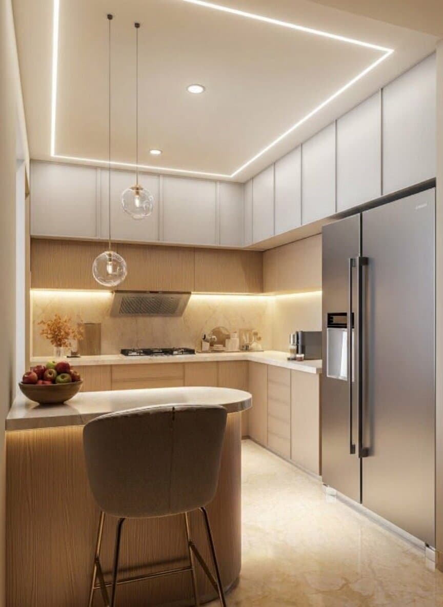 Modern kitchen with premium fittings in Mohali property